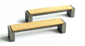 H0 - Ławki betonowo drewniane 1:87