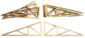 Wiązary kratownice drewniane 10 sztuk H0 1:87