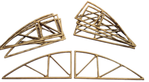 Wiązary kratownice drewniane łuk 10 sztuk H0 1:87