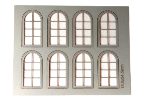 Okna łukowe 18,5x34,5mm 8 sztuk