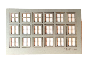 Okna 12x11mm 18 sztuk