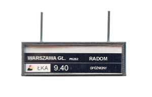 Pragotron peronowy - tablica informacyjna w skali H0