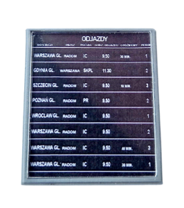 Pragotron dworcowy - tablica odjazdów w skali H0