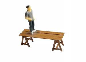 H0 - Kobyłki drewniane z deskami 1:87 MODEL skala