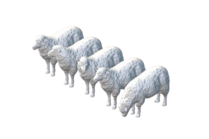 H0 - Owca owce figurka 5 sztuk HO 1:87