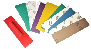 Zestaw papierów ściernych samoprzylepnych 20×80 mm + uchwyt