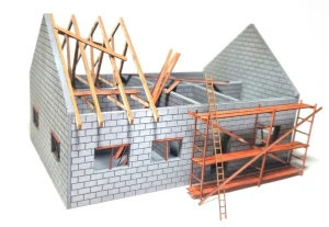 Dom budynek w budowie skala 1:87